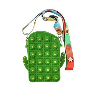 Kid's Pop-It Bubble Unicorn And Fruits Fidget Crossbody Handbag (Cactus)